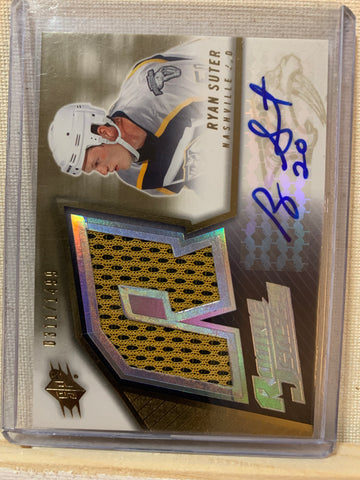 2005-06 SPX HOCKEY #182 NASHVILLE PREDATORS - RYAN SUTER SPX AUTOGRAPHED JERSEY ROOKIE CARD RAW