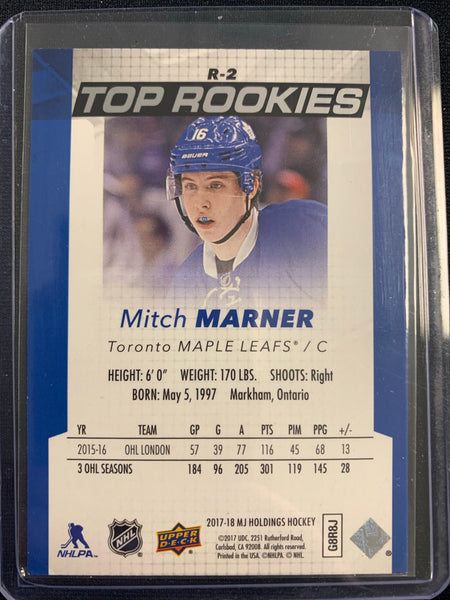 2017-18 UPPER DECK MJ HOLDINGS HOCKEY #R-2 TORONTO MAPLE LEAFS - MITCH MARNER TOP ROOKIES CARD