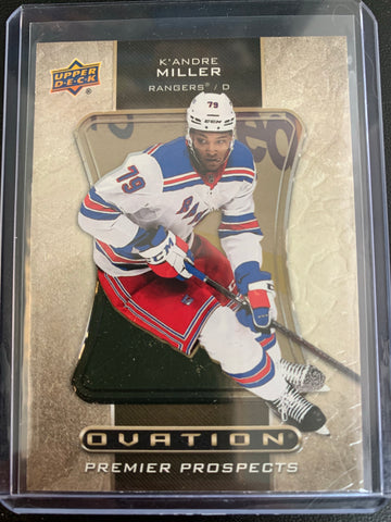 2020-21 UPPER DECK EXTENDED HOCKEY #O-43 NEW YORK RANGERS - K'ANDRE MILLER OVATION PREMIER PROSPECTS ROOKIE CARD