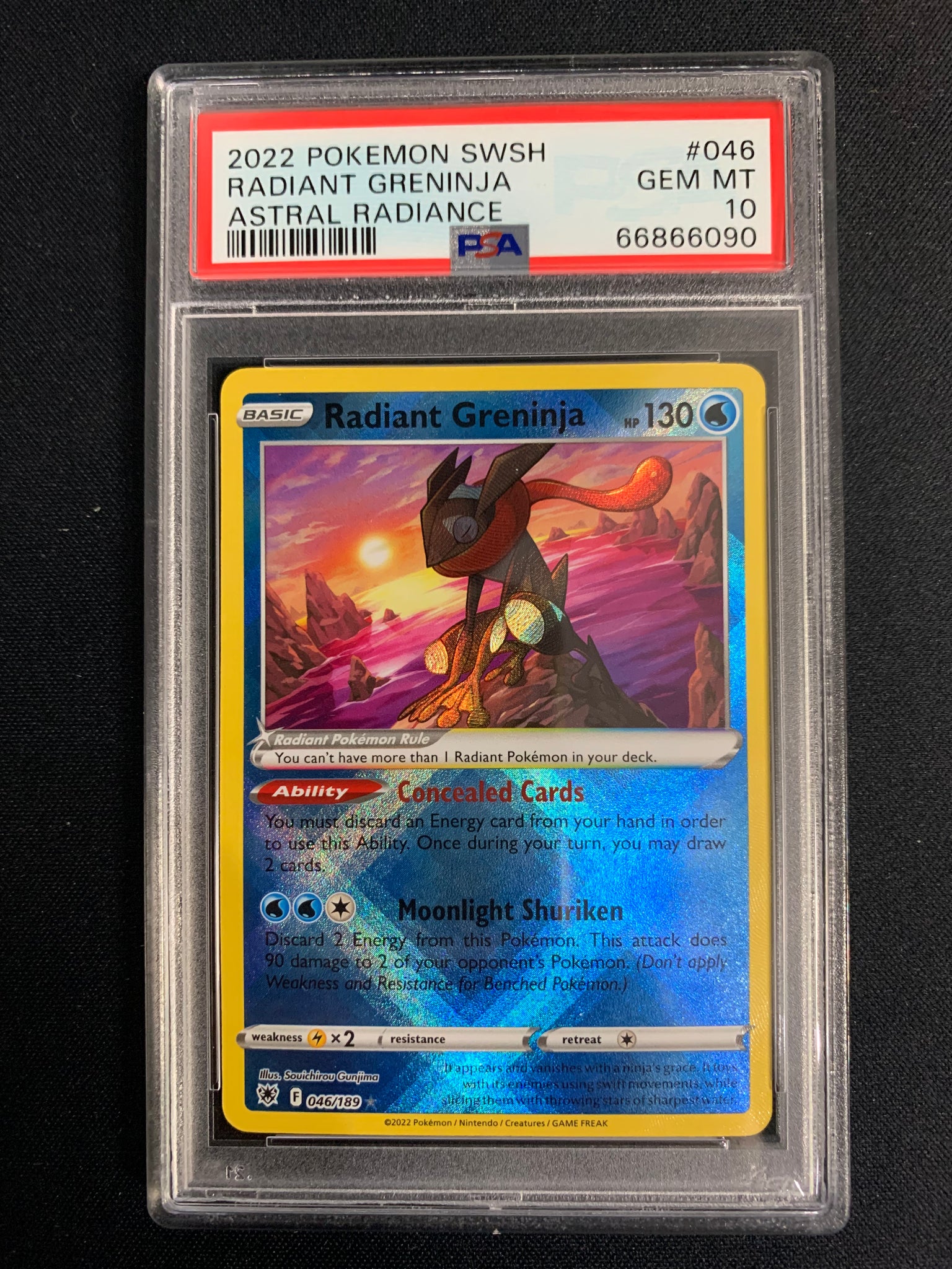 2022 POKEMON ASTRAL RADIANCE RADIANT GRENINJA #046/189 - GRADED PSA 10 GEM MINT