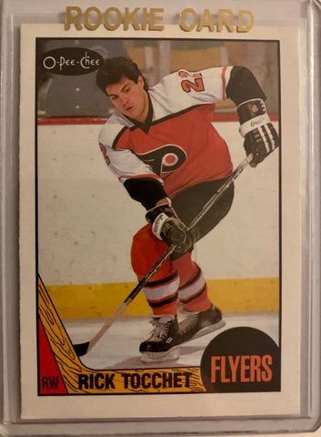 1987-88 O-PEE-CHEE HOCKEY #2 PHILADELPHIA FLYERS - RICK TOCCHET ROOKIE CARD RAW