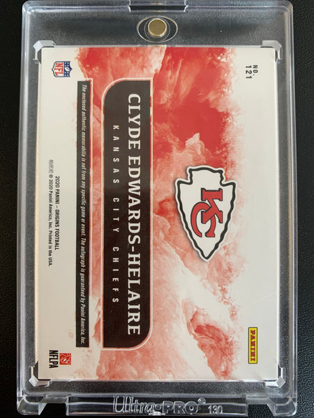 2020 PANINI ORIGINS FOOTBALL #121 KANSAS CITY CHIEFS - CLYDE EDWARDS-HELAIRE ROOKIE PATCH AUTO