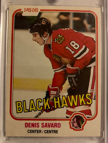 1981-82 O-PEE-CHEE HOCKEY #63 CHICAGO BLACKHAWKS - DENIS SAVARD ROOKIE CARD RAW