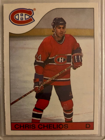 1985-86 O-PEE-CHEE HOCKEY #51 MONTREAL CANADIENS - CHRIS CHELIOS CARD RAW