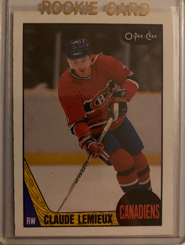 1987-88 O-PEE-CHEE HOCKEY #227 MONTREAL CANADIENS - CLAUDE LEMIEUX ROOKIE CARD RAW