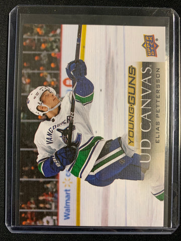 2018-19 UPPER DECK HOCKEY #C211 VANCOUVER CANUCKS - ELIAS PETTERSSON YOUNG GUNS CANVAS ROOKIE CARD