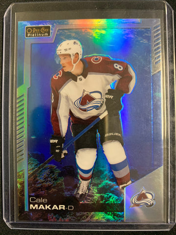 2020-21 UD OPC PLATINUM HOCKEY #140 COLORADO AVALANCHE - CALE MAKAR AQUAMARINE PARALLEL NUMBERED 042/499