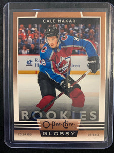 2019-20 UPPER DECK OPC HOCKEY #R-1 COLORADO AVALANCHE - CALE MAKAR GLOSSY ROOKIES CARD