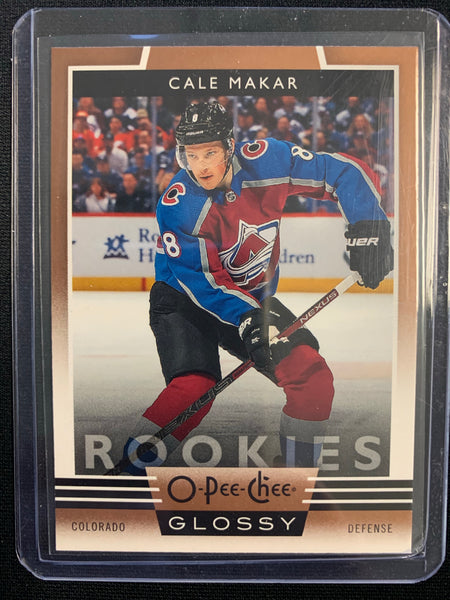 2019-20 UPPER DECK OPC HOCKEY #R-1 COLORADO AVALANCHE - CALE MAKAR GLOSSY ROOKIES CARD