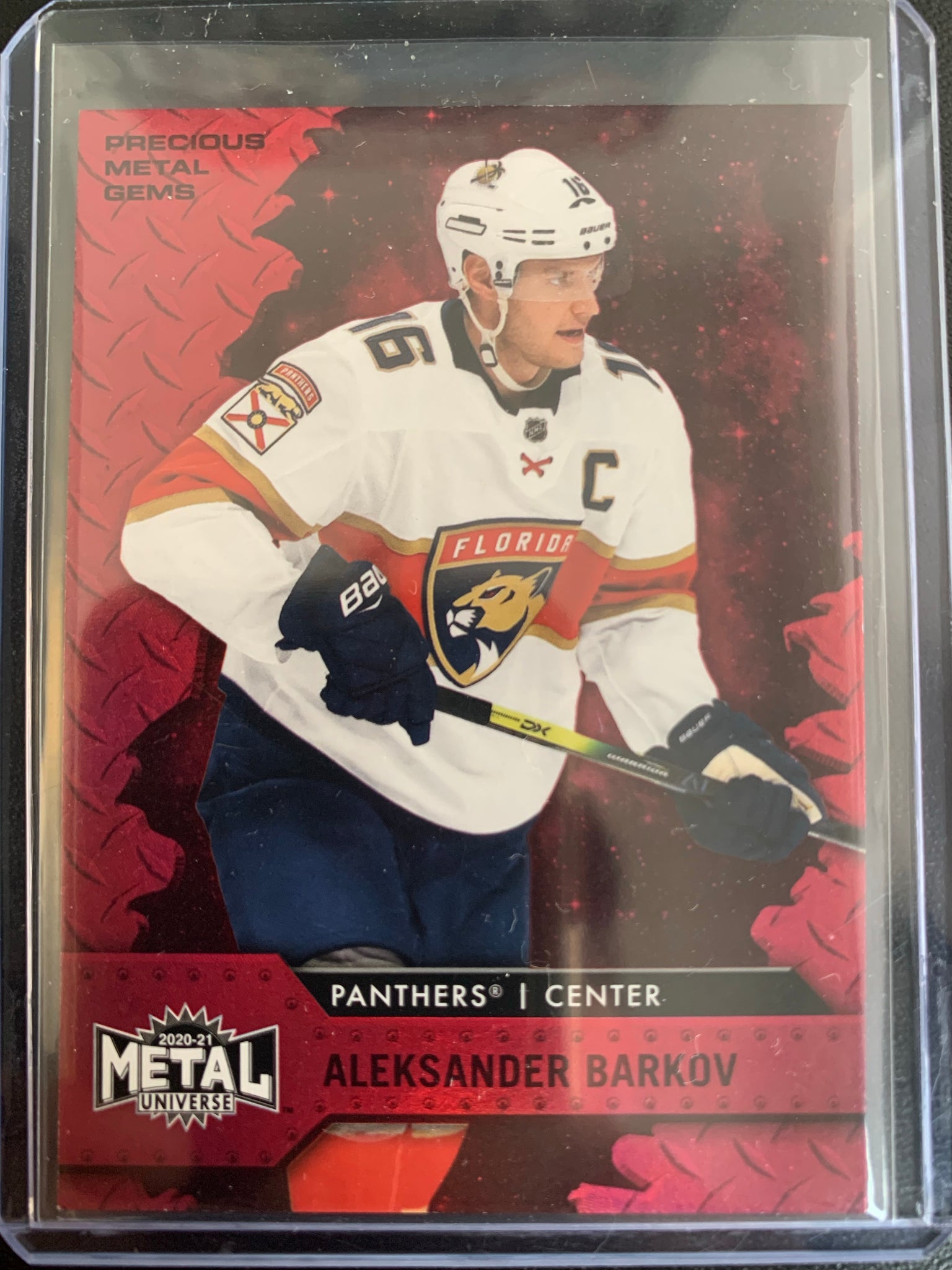 2020-21 UD SKYBOX METAL UNIVERSE HOCKEY #82 FLORIDA PANTHERS - ALEKSANDER BARKOV RED PRECIOUS METAL GEMS NUMBERED 039/100