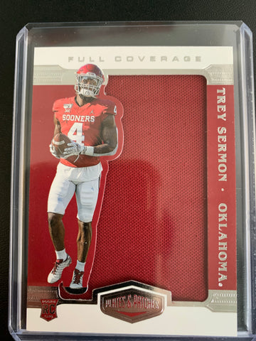 2021 PANINI CHRONICLES DRAFT PICKS FOOTBALL #PP-TS SAN FRANCISCO 49ERS - TREY SERMON PLATES & PATCHES FULL COVERAGE SWATCHES ROOKIE CARD