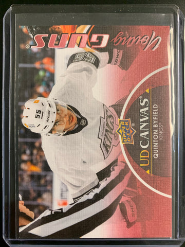 2021-22 UPPER DECK S1 HOCKEY #C91 LOS ANGELES KINGS - QUINTON BYFIELD RED CANVAS YOUNG GUNS ROOKIE CARD