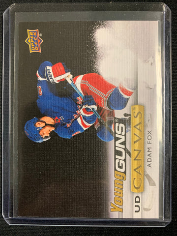 2019-20 UPPER DECK HOCKEY #C97 NEW YORK RANGERS - ADAM FOX YOUNG GUNS CANVAS ROOKIE CARD