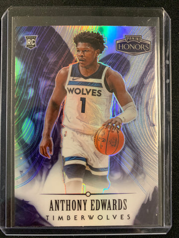 2020-2021 PANINI CHRONICLES NBA BASKETBALL #588 MINNESOTA TIMERWOLVES - ANTHONY EDWARDS SILVER PRIZM HONORS ROOKIE CARD