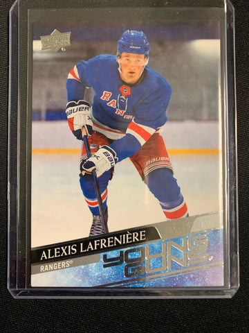 2020-21 UPPER DECK HOCKEY #201 NEW YORK RANGERS - ALEXIS LAFRENIERE YOUNG GUNS ROOKIE CARD