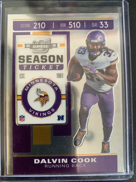 2019 PANINI CONTENDERS OPTIC FOOTBALL #56 MINNESOTA VIKINGS - DALVIN COOK OPTIC SEASON TICKET FOIL