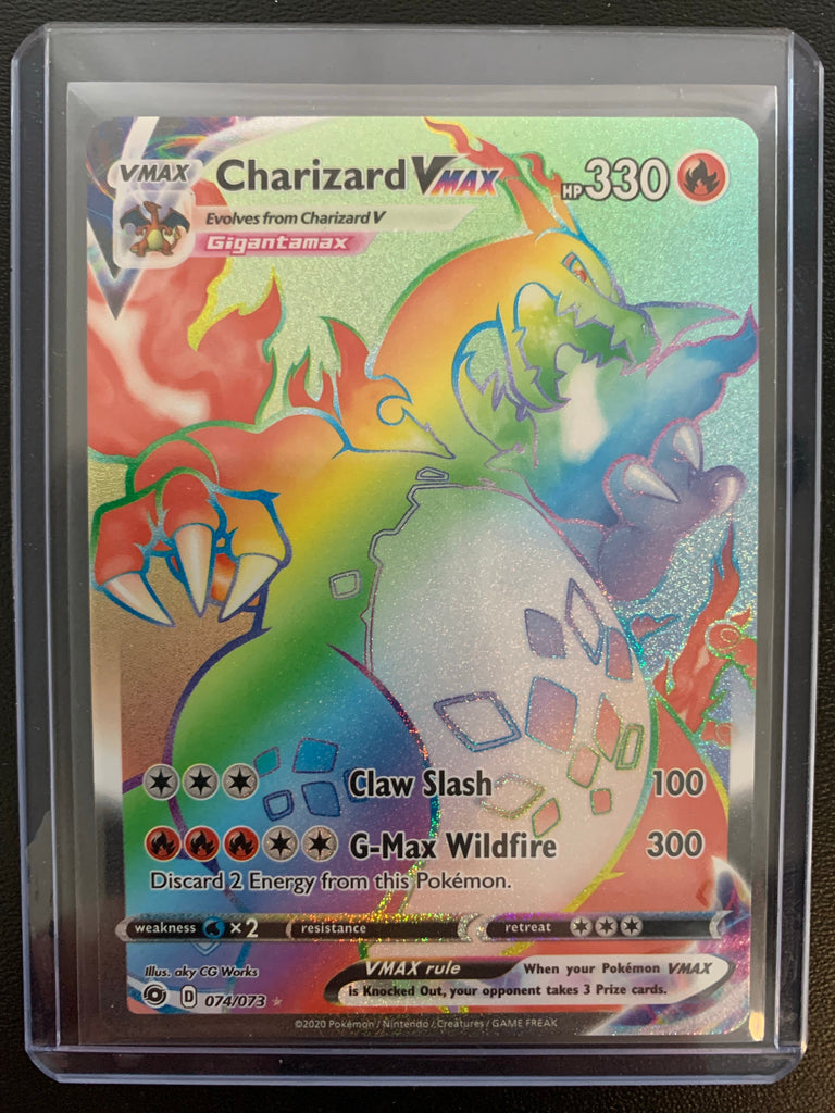 POKEMON CHAMPION'S PATH VMAX FULL ART SECRET RARE CHARIZARD 074/073 ...