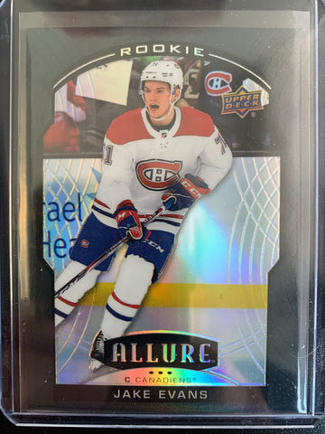 2020-21 UPPER DECK ALLURE HOCKEY #76 MONTREAL CANADIENS - JAKE EVANS SP BLACK RAINBOW VARIATION ROOKIE CARD