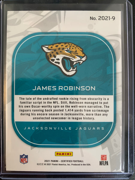 2021 PANINI CERTIFIED FOOTBALL #2021-9 JACKSONVILLE JAGUARS - JAMES ROBINSON GRAFFITI SP 063/149