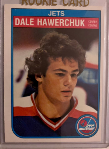 1982-83 O-PEE-CHEE HOCKEY #380 WINNIPEG JETS - DALE HAWERCHUK ROOKIE CARD RAW