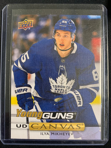 2019-20 UPPER DECK HOCKEY #C111 TORONTO MAPLE LEAFS - ILYA MIKHEYEV YOUNG GUNS CANVAS ROOKIE CARD