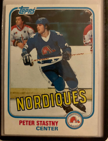 1981-82 TOPPS HOCKEY #39 QUEBEC NORDIQUES - PETER STASTNY ROOKIE CARD RAW