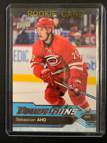 2016-17 UPPER DECK HOCKEY #210 CAROLINA HURRICANES - SEBASTIAN AHO YOUNG GUNS ROOKIE CARD