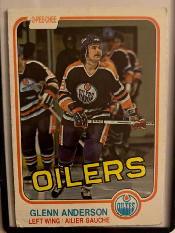 1981-82 O-PEE-CHEE HOCKEY #108 EDMONTON OILERS - GLENN ANDERSON ROOKIE CARD RAW