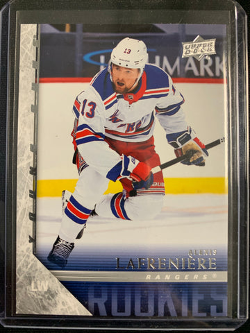 2020-21 UPPER DECK HOCKEY #T-76 NEW YORK RANGERS - ALEXIS LAFRENIERE RETRO YOUNG GUNS ROOKIE CARD