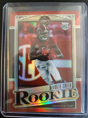 2021 PANINI LEGACY FOOTBALL #149 PHILADELPHIA EAGLES - DEVONTA SMITH RED PARALLEL OPTI-CHROME ROOKIE CARD NUMBERED 18/50