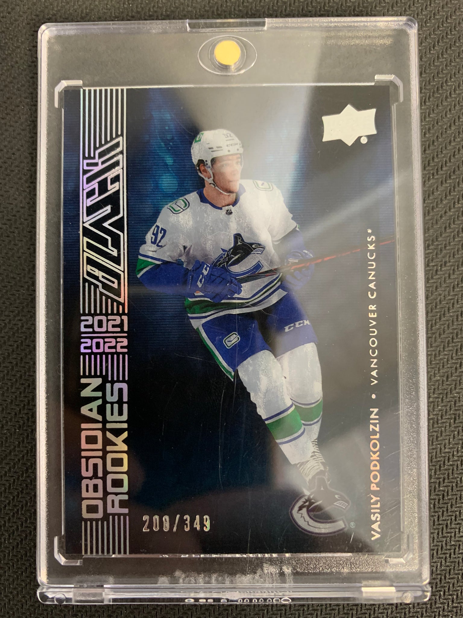 2021-22 UPPER DECK BLACK OBSIDIAN #OR-36 VANCOUVER CANUCKS - VASILY PODKOLZIN BLACK OBSIDIAN ROOKIES NUMBERED 200/349