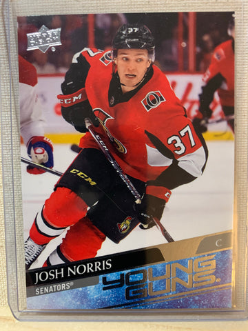 2020-21 UPPER DECK HOCKEY #209 OTTAWA SENATORS - JOSH NORRIS YOUNG GUNS ROOKIE CARD RAW