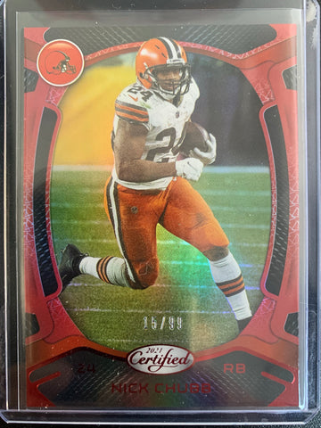 2021 PANINI CERTIFIED FOOTBALL #21 CLEVELAND BROWNS - NICK CHUBB RED PARALLEL SP 15/99