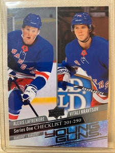 2020-21 UPPER DECK HOCKEY #250 - YOUNG GUNS CHECKLIST (LAFRENIER/KRAVTSOV) CARD RAW