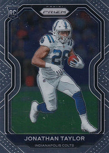 2020-21 PANINI PRIZM FOOTBALL #332 INDIANAPOLIS COLTS - JONATHAN TAYLOR ROOKIE CARD RAW